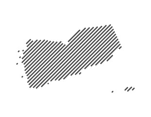 Yemen - Map of the country formed by lines. Vector Illustration.