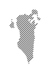 Bahrain - Map of the country formed by lines. Vector Illustration.