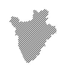 Burundi - Map of the country formed by lines. Vector Illustration.