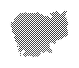 Cambodia - Map of the country formed by lines. Vector Illustration.