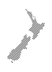 New Zealand - Map of the country formed by lines. Vector Illustration.