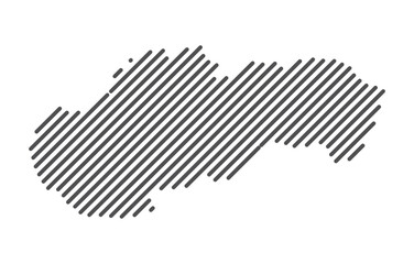 Slovakia - Map of the country formed by lines. Vector Illustration.
