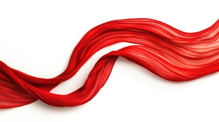 A red silk scarf on a white background