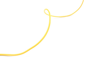 One yellow electrical wire isolated on white
