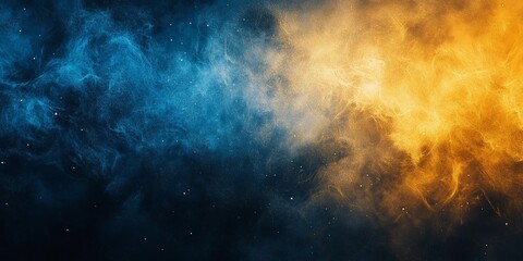 Obraz premium Dynamic yellow and blue grainy backdrop with soft noise, ideal for posters, flyers, and web design, book illustration style