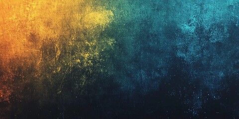 Obraz premium Dynamic yellow and blue grainy backdrop with soft noise, ideal for posters, flyers, and web design, book illustration style