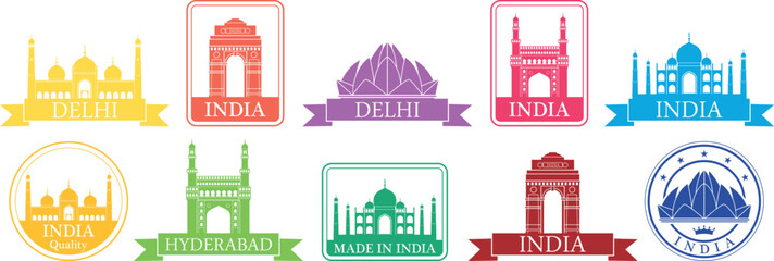 Naklejka premium India logo. Isolated India on white background