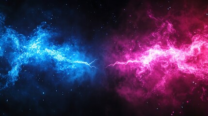 Abstract cosmic energy clash