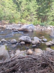 Rocks and pebbles by the river