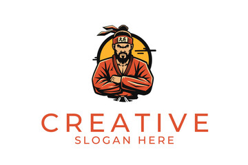 Martial art Warrior logo