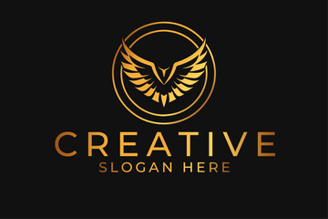 Golden Wings stylish logo
