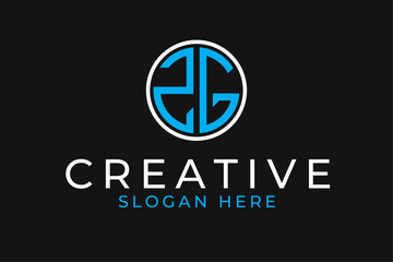 Letter ZG circle monogram name initials logo