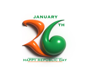 26 January Indian Republic day Illustration. No AI used.