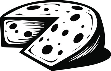 Cheese Slice Icon on Checkerboard Transparent Background