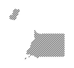 Equatorial Guinea - Map of the country formed by lines. Vector Illustration.