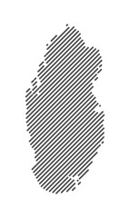 Qatar - Map of the country formed by lines. Vector Illustration.