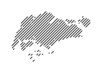 Singapore - Map of the country formed by lines. Vector Illustration.