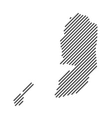 Palestine - Map of the country formed by lines. Vector Illustration.