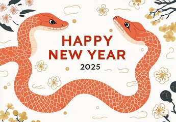 Obraz premium A white background with an orange snake pattern in the center, and 