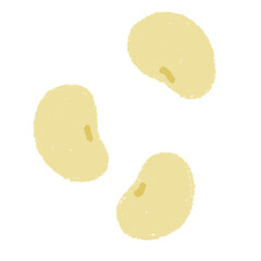 素朴な手描きの大豆