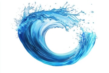 Transparent realistic water splash isolated swirl with droplets Vector image of dynamic liquid wave and fresh drink whirl