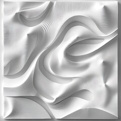 Abstract Architectural Design: A Striking White Relief Panel with Intricate Geometric Forms