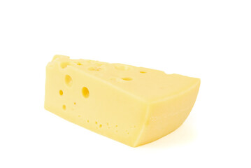 Maasdam cheese, isolated on white background