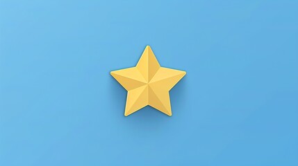 Obraz premium A single, gold star on a blue background.