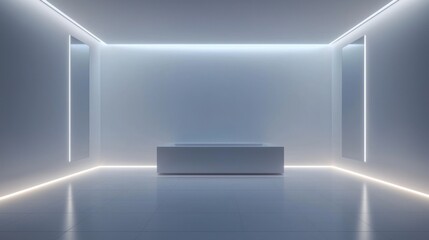 Futuristic Minimalist Interior Design:  Clean Lines and Bright Illumination