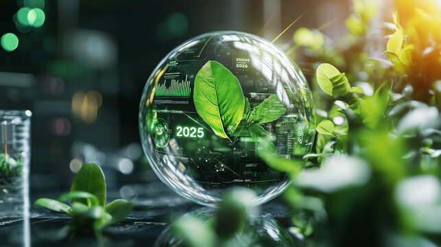 Ai generates a vision for a sustainable green planet environmental data insights in nature 2025 innovative perspective