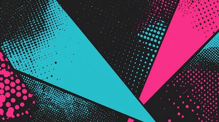 Abstract geometric shapes, vibrant colors, dynamic design. Possible use in graphics, backgrounds