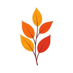 Autumn Branch with Colorful Leaves Design