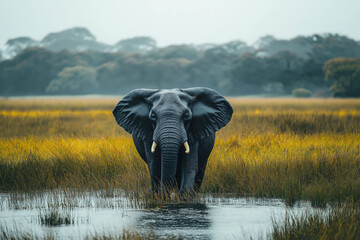 Raising awareness for wildlife sanctuary protection on World Wildlife Day with an elephant in its natural habitat