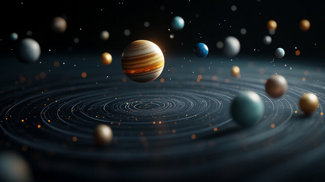 Exploring the beauty of a solar system representation