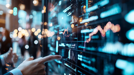 Ai-driven discussions among professionals in urban setting digital screen insights business environment future thinking