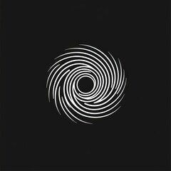 Abstract Swirling Vortex Design In Black And White