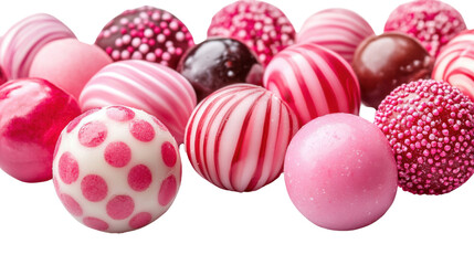 red and pink candy isolated on white background