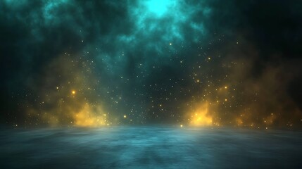 Naklejka premium Abstract glowing smoky stage background