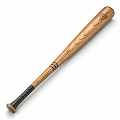 A baseball bat is a cylindrical piece of equipment used to hit