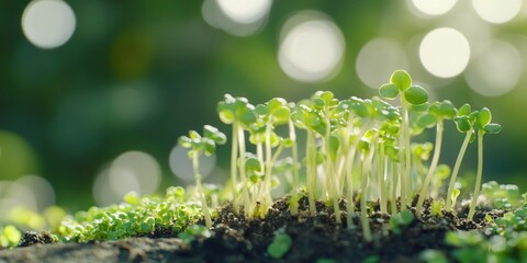 Bunch of green plants are growing in the dirt