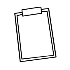 Flat style school exam clipboard illustration icon.