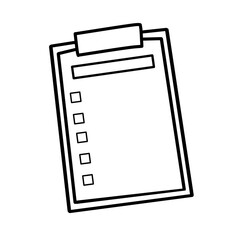Flat style school exam clipboard illustration icon.