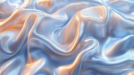 Fototapeta premium Luxurious Draped Fabric with Soft Waves and Shimmering Light Reflection
