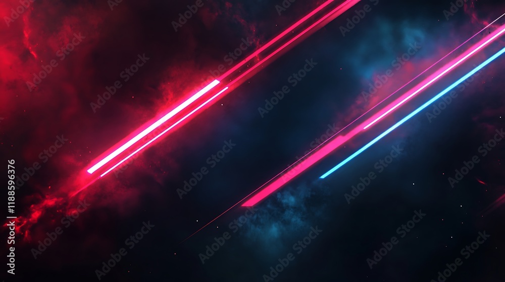 Poster Neon lines abstract background