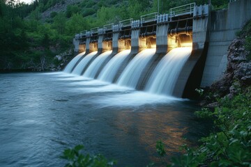 a view of a hydroelectric dam