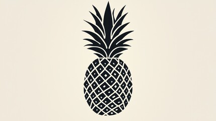 Obraz premium Stylish Black and White Pineapple Illustration