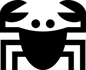 Abstract flat vector crab icon with geometric shapes. Crab design for logo, icon, branding, label, emblem, patterns, symbol, decorations designs and more