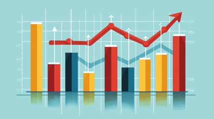 Business Growth Chart: Upward Trend in Profits and Revenue