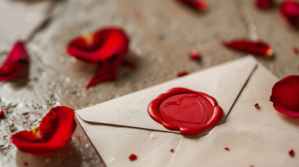 Love letter sealed with wax seal