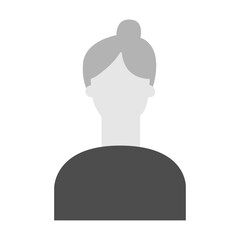 Vector flat illustration in grayscale. Icons of man and woman. Avatar, user profile, person icon, profile picture. Suitable for social media profiles, icons, screensavers and as a template.